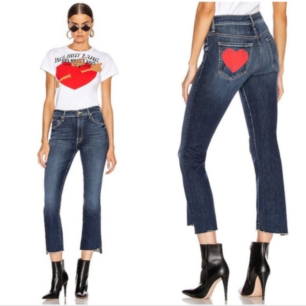 Mother The Insider Crop with heart on back pocket
